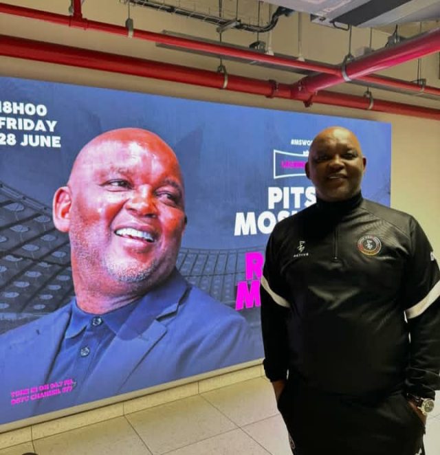 Pitso Mosimane Bafana Bafana return 2026. Hugo Broos successor South Africa. Pitso Mosimane next club/country. SAFA coaching search 2026.Pitso Mosimane "good project" interview.