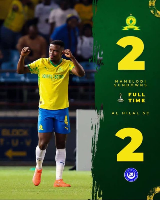 Mamelodi Sundowns vs Al Hilal Result. CAF Champions League scores. Arthur Sales goal. Teboho Mokoena Man of the Match. Sundowns player ratings. Khuliso Mudau assist.