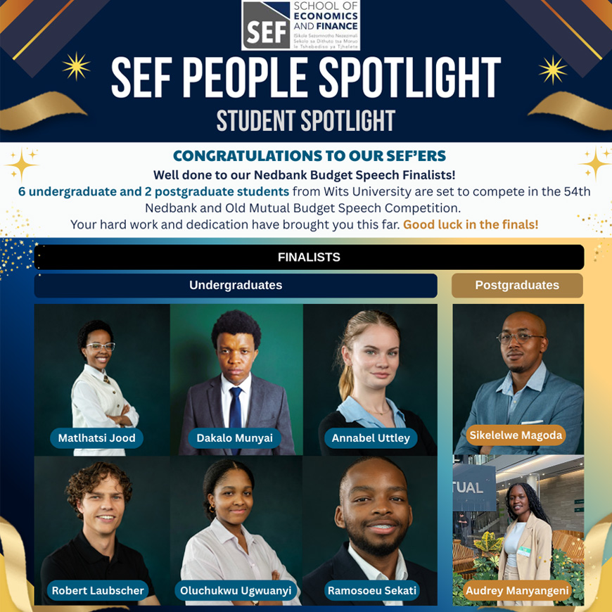 Wits University Budget Speech Competition. Nedbank Old Mutual Budget Speech 2026, South African Economics Students. Enoch Godongwana Budget 2026. Wits School of Economics and Finance.