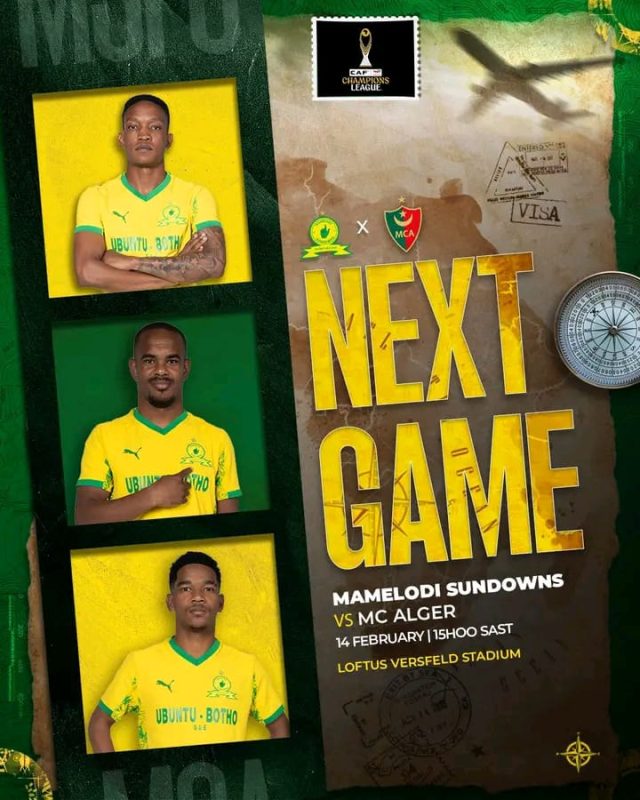 TotalEnergies CAF Champions League Group Stage results. Chery Tiggo 4 Pro LiT Sundowns competition. How to watch Sundowns vs MC Alger. Sundowns match Loftus Versfeld tickets. Mamelodi Sundowns vs MC Alger CAF Champions League 2026.