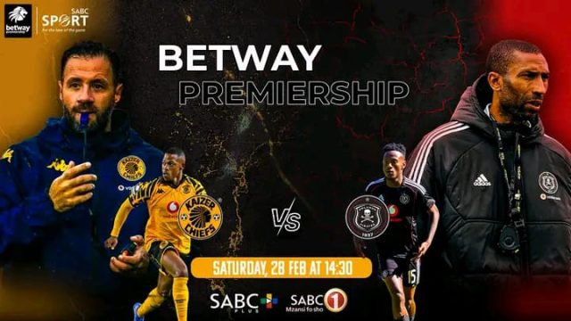 Kaizer Chiefs vs Orlando Pirates 2026. Soweto Derby date and time. watch Soweto Derby live. Amakhosi vs Amabhakabhaka February 2026. FNB Stadium football match. SABC Sport football live stream. Betway Premiership derby.