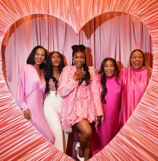 Hairlo Beauty event. Lisa with the Good Hair event. Lisa Madibe Shekhinah Boity. Four Seasons Hotel Westcliff event. SA celebrity events 2026. Lisa Madibe Galentine's Day 2026