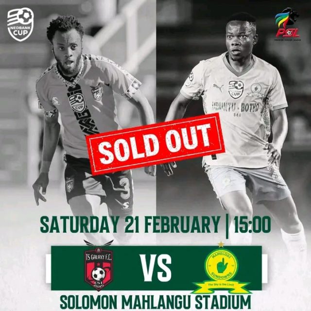 Solomon Mahlangu Stadium KwaMhlanga. Nedbank Cup Round of 16 attendance. Masandawana news today. TS Galaxy home game. TS Galaxy vs Mamelodi Sundowns sold out