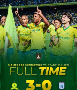 Dominance at Loftus! Masandawana Take Command of CAF Quarter-Final Mamelodi Sundowns. Stade Malien. CAF Champions League. Khuliso Mudau. Brayan Muniz Leon. Iqraam Rayners. Loftus Versfeld.