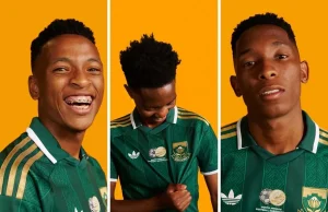 Bafana Bafana Unveil Retro-Inspired Away Kit for 2026 World Cup Bafana Bafana vs Mexico 2026. Banyana Banyana new kit. South African soccer news. Bafana Bafana 2026 World Cup kit. South Africa away jersey 2026. SAFA Adidas kit launch.