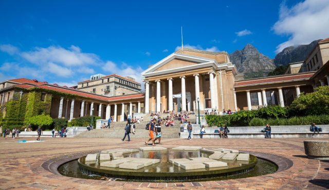 Most beautiful universities in Africa 2026 Times Higher Education Africa ranking. UCT Table Mountain. OAU architecture. UNILAG lagoon view. African campus scenery.