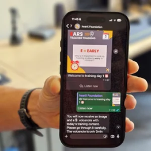 University of Pretoria hearing loss AI. hearX Foundation EARS programme. early hearing detection schools South Africa. WHO World Hearing Day 2026. UP EARS WhatsApp teacher training. 