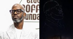 Black Coffee Makes History with Pyramid Rave in Mexico Black Coffee Mexico drones. Pyramid of the Moon concert. Afro-house global tour, Black Coffee silhouette drones. South African Grammy winner. Black Coffee Teotihuacán pyramid rave