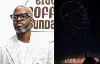Black Coffee Makes History with Pyramid Rave in Mexico Black Coffee Mexico drones. Pyramid of the Moon concert. Afro-house global tour, Black Coffee silhouette drones. South African Grammy winner. Black Coffee Teotihuacán pyramid rave