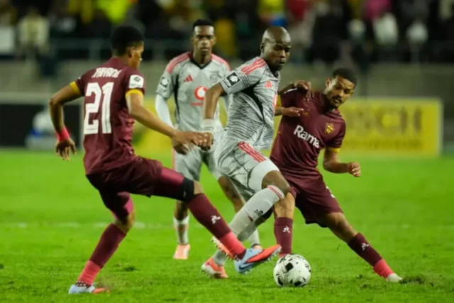 Orlando Pirates CAF Champions League qualification, Betway Premiership title race 2026, Evidence Makgopa goal, Patrick Maswanganyi, Orlando Pirates remaining fixtures, Sipho Chaine clean sheet.