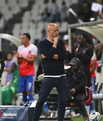 “Beaten by the Calendar” – Cardoso Slams Fixture Congestion as Pirates Near Title Miguel Cardoso Sundowns complaint, Orlando Pirates title race 2026, Betway Premiership fixtures, Sundowns vs TS Galaxy results. PSL fixture congestion, Orlando Pirates vs Durban City, South African football news, Abdeslam Ouaddou vs Miguel Cardoso.