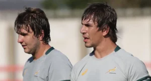 The Last Dance of the Giants: Three Legendary Springbok Locks Approaching Their Final Lineouts Eben Etzebeth 150 caps milestone, Franco Mostert international retirement, Lood de Jager injury comeback, Rassie Erasmus lock depth, Springboks vs Barbarians lineouts, SA Rugby news updates. Springbok locks retirement 2027 World Cup