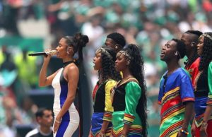 Tyla Delivers Goosebumps with Stirring World Cup National Anthem Performance Tyla national anthem World Cup 2026, Mzansi Youth Choir Estadio Azteca, Tyla flag dress Naomi Tarazi, Nkosi Sikelel iAfrika live Mexico, Bafana Bafana opening ceremony. Tyla Sings South African National Anthem at 2026 World Cup Opener