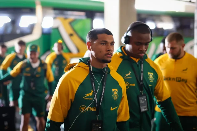 Embrose Papier Springbok recall, South Africa vs Scotland lineup, URC Player of the Season 2026, Rassie Erasmus team selection, Handre Pollard Embrose Papier, Loftus Versfeld Test. Embrose Papier Ends 8-Year Exile to Start for Springboks vs Scotland