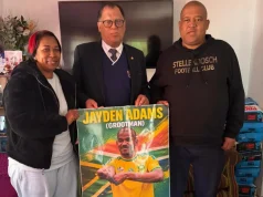 “A Huge Loss to South African Football” — Danny Jordaan Leads SAFA Delegation to Pay Respects to Jayden Adams’ Family Jayden Adams funeral arrangements Stellenbosch, Danny Jordaan visits Jayden Adams family, Bafana Bafana World Cup midfielder dies, Mamelodi Sundowns Jayden Adams tribute, Gayton McKenzie Jayden Adams cause of death. Danny Jordaan and SAFA Visit Grieving Family of Late Midfielder Jayden Adams