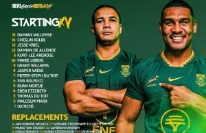 Battle Lines Drawn: Teams, Match Info, and Milestones for Springboks vs. England at Ellis Park Springboks vs England team sheet, Springboks kick off time, Ellis Park rugby, Cheslin Kolbe 50th cap, Rassie Erasmus line up. Springboks vs England: Kick-Off Time, Lineups, Referee & Match Guide