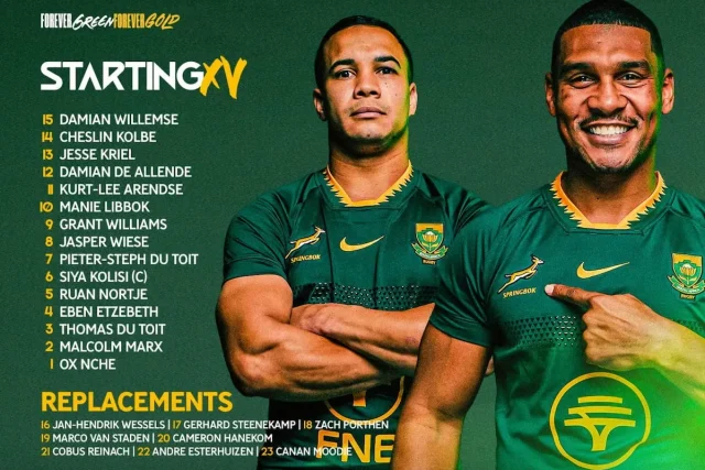 Springboks vs England: Kick-Off Time, Lineups, Referee & Match Guide Springboks vs England team sheet, Springboks kick off time, Ellis Park rugby, Cheslin Kolbe 50th cap, Rassie Erasmus line up. Springboks vs England: Kick-Off Time, Lineups, Referee & Match Guide