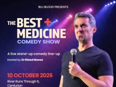 Laughter as the Best Medicine: Riaad Moosa Takes Centre Stage at Emperors Palace Riaad Moosa comedy, The Best Medicine Comedy, Emperors Palace events, Theatre of Marcellus, Blu Blood tickets. South African comedians, Joburg comedy shows, live stand-up comedy SA, Riaad Moosa 2026 tour, Emperors Palace shows.