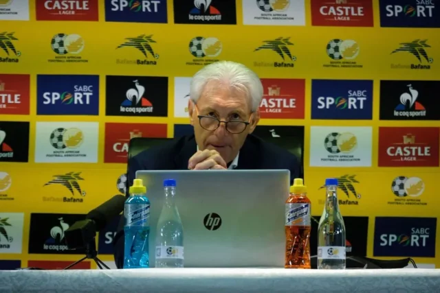 Hugo Broos Bafana Bafana warning, Pitso Mosimane SAFA appointment, Bafana Bafana head coach news, South African football national team. Hugo Broos Pitso Mosimane Bafana Bafana.