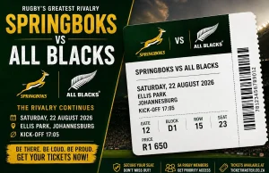 How Much Does It Cost to Take a Family of Four to See the Springboks vs All Blacks? Springboks ticket prices. Springboks vs All Blacks tickets. All Blacks vs Springboks. Springboks tickets 2026. Springboks match costs. cost to watch Springboks. Ellis Park tickets. FNB Stadium tickets. Cape Town Stadium tickets. Springboks family outing. South Africa rugby tickets. Springboks vs All Blacks ticket prices