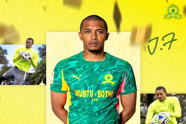 Jody February Leaves Mamelodi Sundowns for Siwelele FC Loan Jody February Siwelele FC. Jody February. Mamelodi Sundowns. Siwelele FC. Jody February transfer. Jody February loan. Sundowns goalkeeper. Mamelodi Sundowns transfer news. Siwelele FC news. PSL transfer news. South African football. Ronwen Williams. Ricardo Goss. Denis Onyango