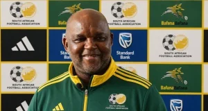 SAFA Confirms Stadium for Pitso Mosimane’s First Bafana Bafana Match Pitso Mosimane Bafana Bafana first match. Pitso Mosimane. Bafana Bafana. Bafana Bafana vs Guinea. South Africa vs Guinea. 2027 AFCON qualifiers. AFCON 2027. Orlando Amstel Arena. SAFA. Bafana Bafana tickets. Pitso Mosimane return. Bafana Bafana fixtures. South Africa football. Guinea national team. Hugo Broos. Danny Jordaan. Bafana Bafana news