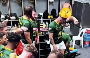 Springbok player accidentally caught on live locker-room camera Springbok locker room video, Springbok player caught on camera, Springboks vs Wallabies, Springbok viral video, Springboks locker room, Wallabies 42-38, South Africa rugby, Springboks latest news, rugby viral moment