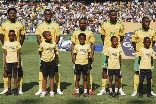 Bafana Bafana, Pitso Mosimane, Eritrea, Bafana vs Eritrea, AFCON 2027, AFCON qualifiers, Bafana lineup, Bafana starting XI, Yanela Mbuthuma, Fawaaz Basadien, Samukele Kabini, Aubrey Modiba, Oswin Appollis, Relebohile Mofokeng, South African football