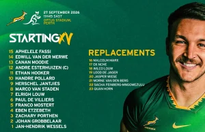 Springboks vs Wallabies: Everything you need to know about Sunday’s Perth Test Springboks vs Wallabies. Springboks vs Australia, Springboks team, Wallabies team, Springboks Wallabies kick-off time, Springboks Wallabies 2026, Springboks team news, Wallabies team news, Andre Esterhuizen captain, Eben Etzebeth, Jasper Wiese 50th cap, Optus Stadium, Perth Test, Springboks fixtures