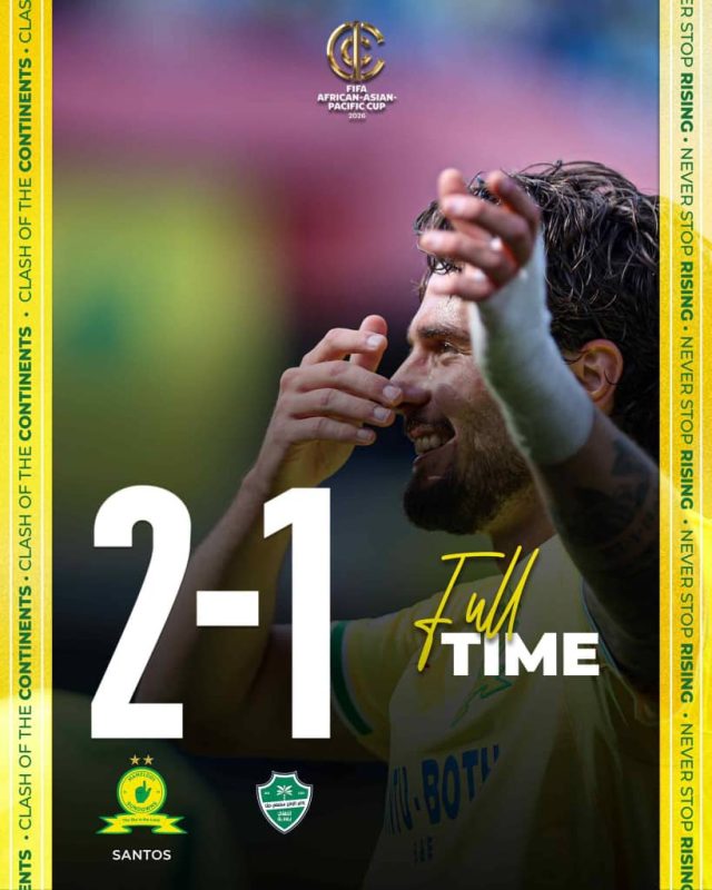 Mamelodi Sundowns Beat Al Ahli 2-1 In Clash Of The Continents Mamelodi Sundowns, Sundowns, Masandawana, Al Ahli, Al Ahli FC, Santos, Sundowns 2-1, Clash of the Continents, FIFA Intercontinental Cup, African Football, South African Football, Football News, Soccer News