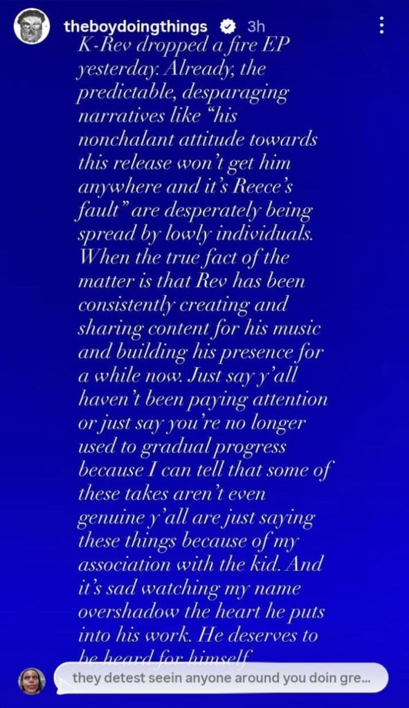 A-Reece defends K-Rev. K-Rev Are We There Yet. K-Rev latest EP. A-Reece K-Rev. K-Rev new music. Are We There Yet EP. Revenge Club Records. South African hip hop. SA hip hop news. K-Rev Samukelo Qhena. A-Reece latest news. K-Rev DJ Clen