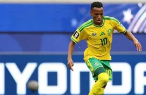 Relebohile Mofokeng Shines in Bafana Bafana’s 5-0 Win Over Eritrea Relebohile Mofokeng, Bafana Bafana, Eritrea, Pitso Mosimane, AFCON 2027, AFCON Qualifiers, South Africa Football, SA Football, Mzansi Football, Royale Union Saint-Gilloise, Oswin Appollis, Bafana News, African Football, Mofokeng