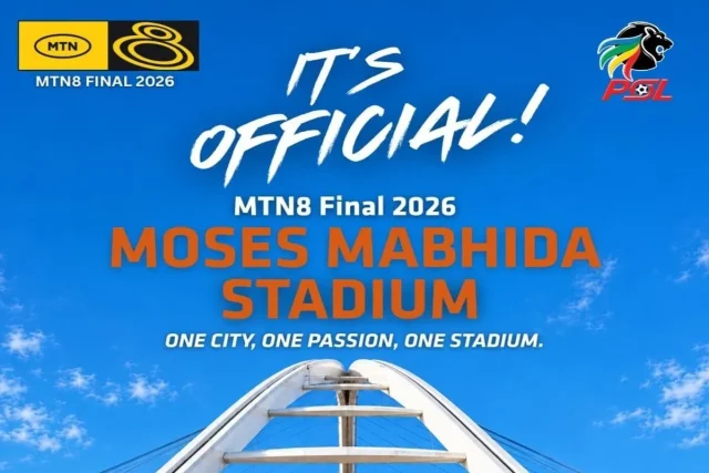 Moses Mabhida Denies Paying to Host MTN8 Finals Moses Mabhida Stadium MTN8 final. MTN8 final 2026, Musa Mbhele, eThekwini Municipality, Pirates vs Sundowns, Durban MTN8 final, MTN8 final venue, Moses Mabhida bribery claims