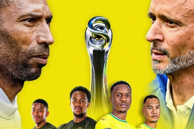 Pirates vs Sundowns live score, MTN8 final live, MTN8 final 2026. Mokoena goal, Brayan León, Sipho Chaine save, Moses Mabhida Stadium, MTN8 final line-ups, Abongile Tom, Pirates fifth MTN8 title, Sundowns MTN8 2026