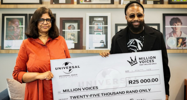 Cassper Nyovest Million Voices campaign Cassper Nyovest donation, SGS South Africa donation, R100,000 donation, Million Voices campaign, period poverty in South Africa, menstrual hygiene products, girls’ education, South African hip-hop news, corporate social responsibility.